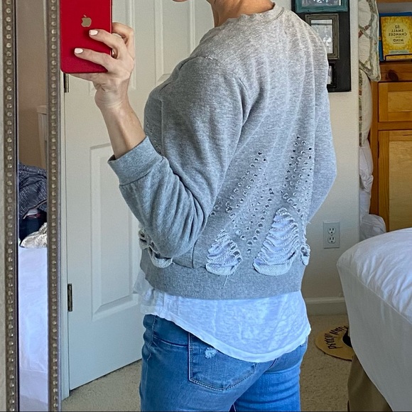 Pepin Anthropologie grey distressed sweatshirt - Picture 2 of 4